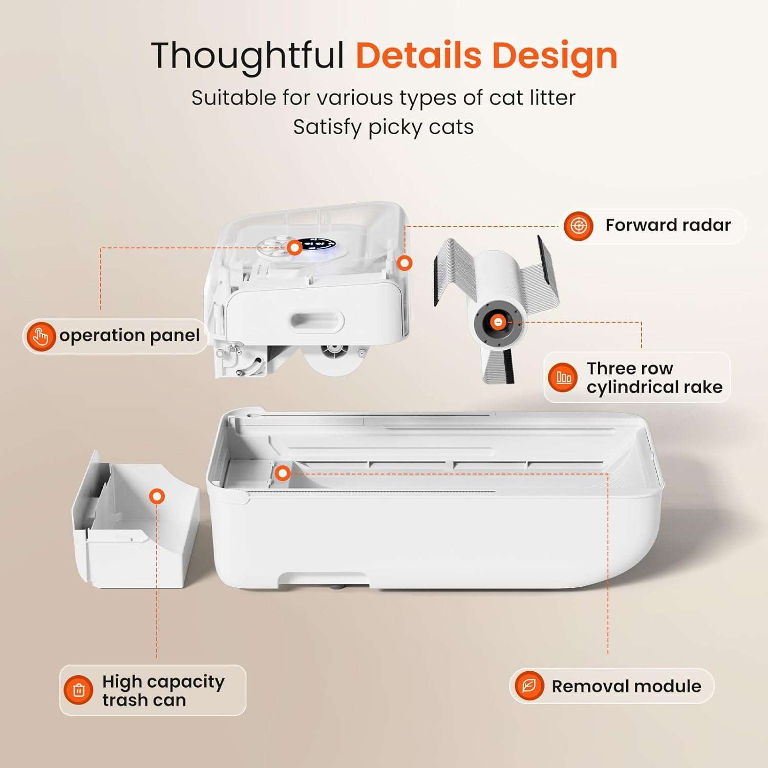 arenero automatico gatos abierto wifi 81x45x34 centimetros sin tapa ideal para chile