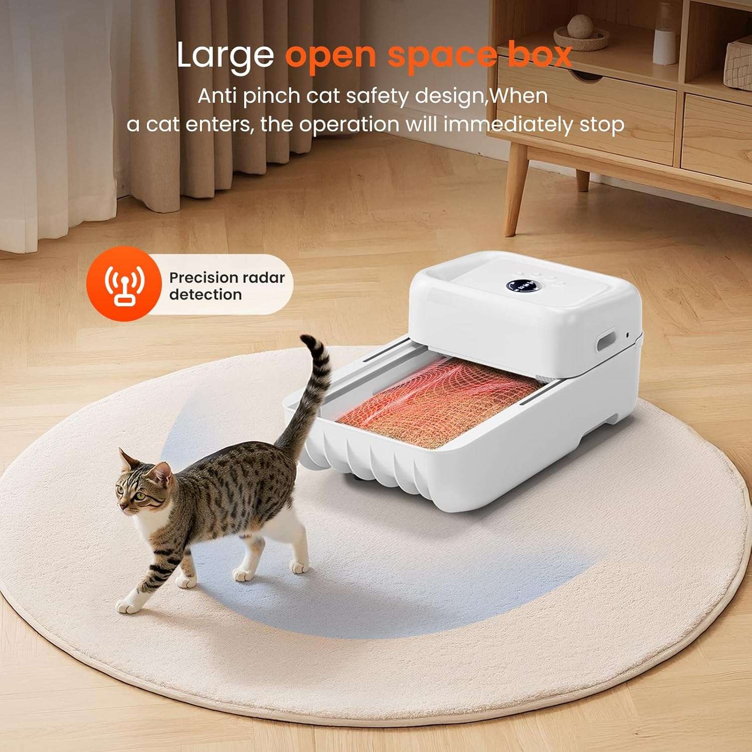 arenero automatico gatos abierto wifi 81x45x34 centimetros sin tapa ideal para chile