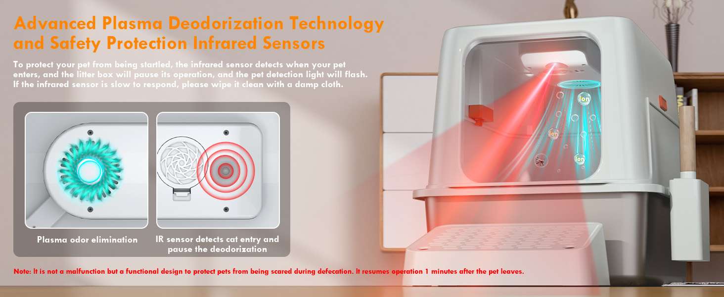 arenero inteligente acero inoxidable gatos grandes 60x40x38 centimetros control olores ideal para chile