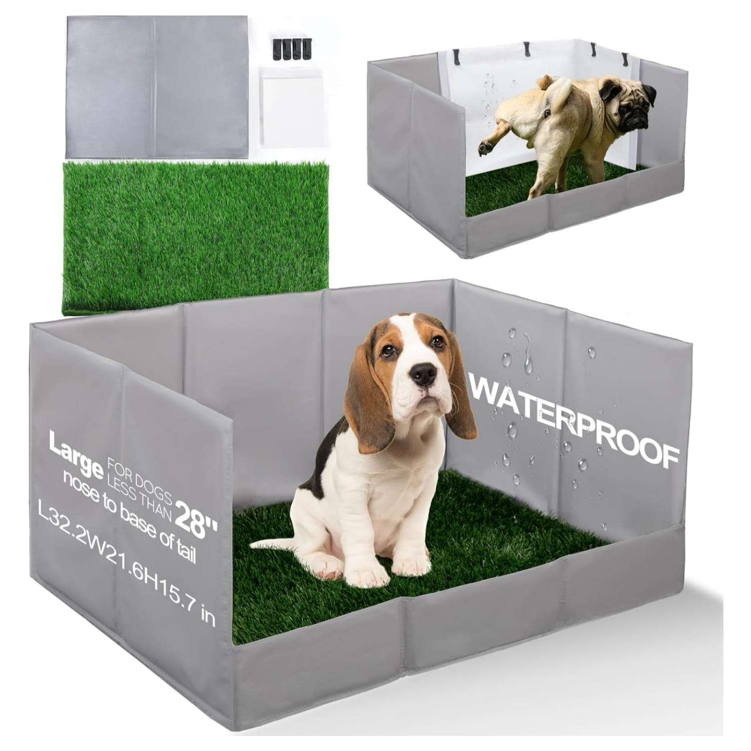 baño interior perros pasto sintetico 110x83x40 centimetros paredes altas plegable ideal para chile