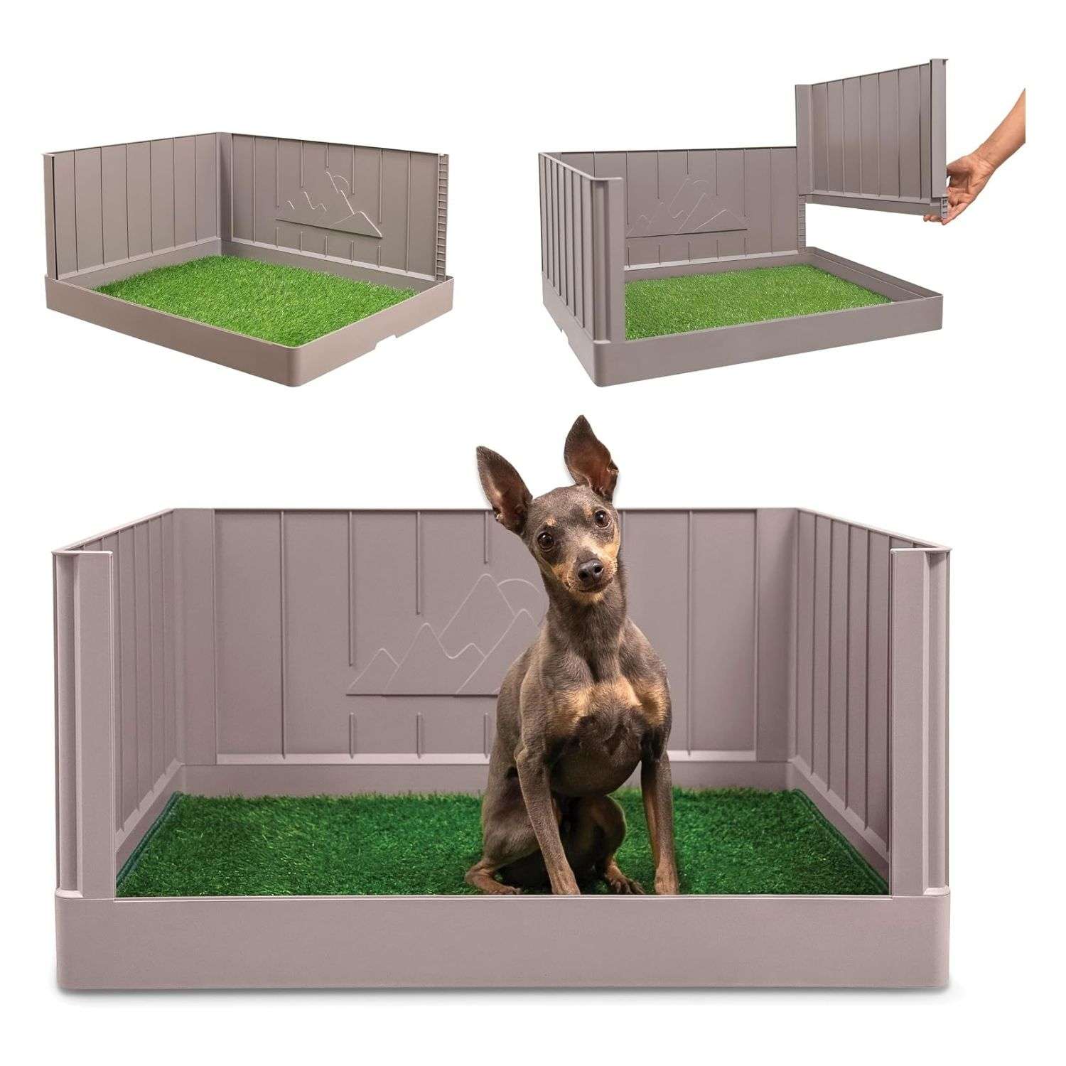 baño interior perros paredes altas pasto sintetico 78x63x38 centimetros sabanillas ideal para chile