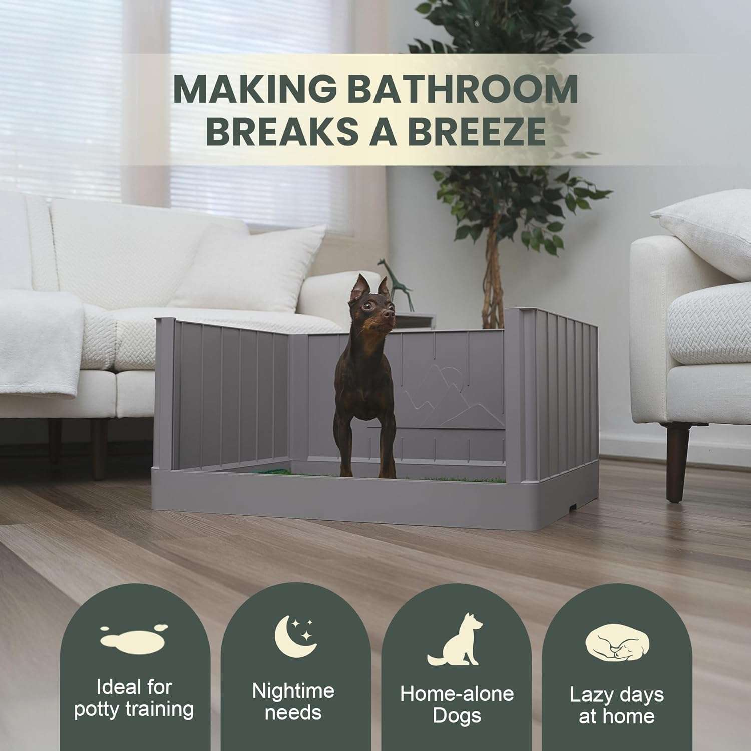 baño interior perros paredes altas pasto sintetico 78x63x38 centimetros sabanillas ideal para chile