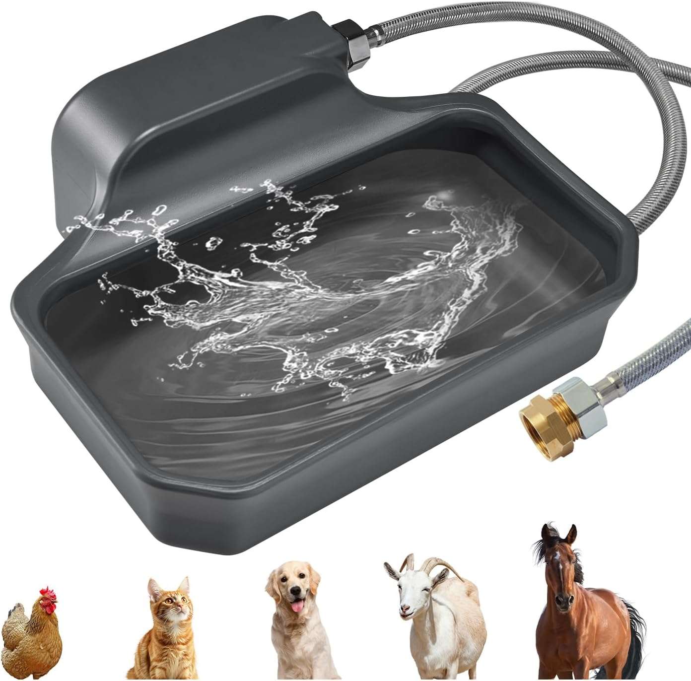 Bebedero automatico de exterior de 4 litros con conexion a manguera para perros y aves.