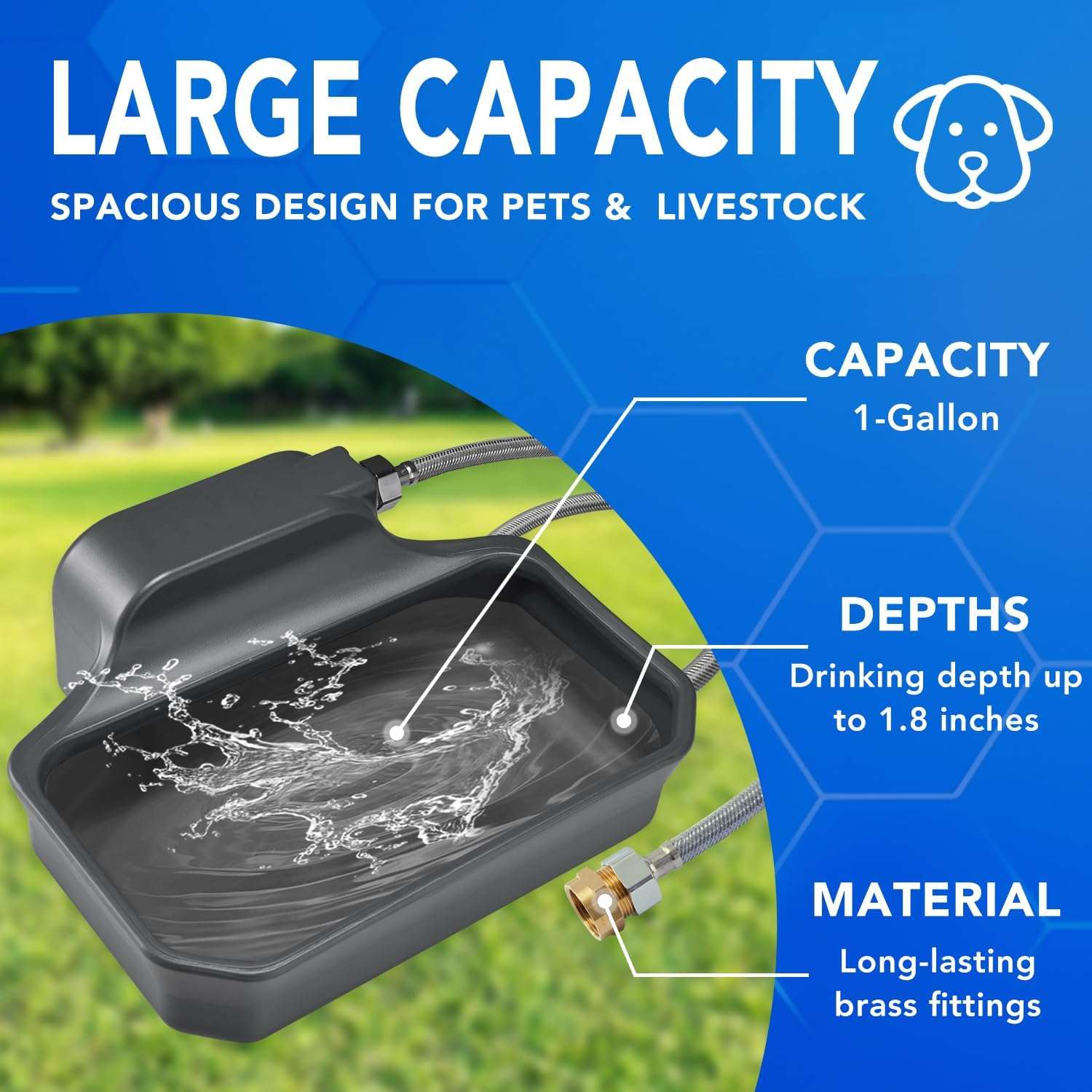 Bebedero automatico de exterior de 4 litros con conexion a manguera para perros y aves.