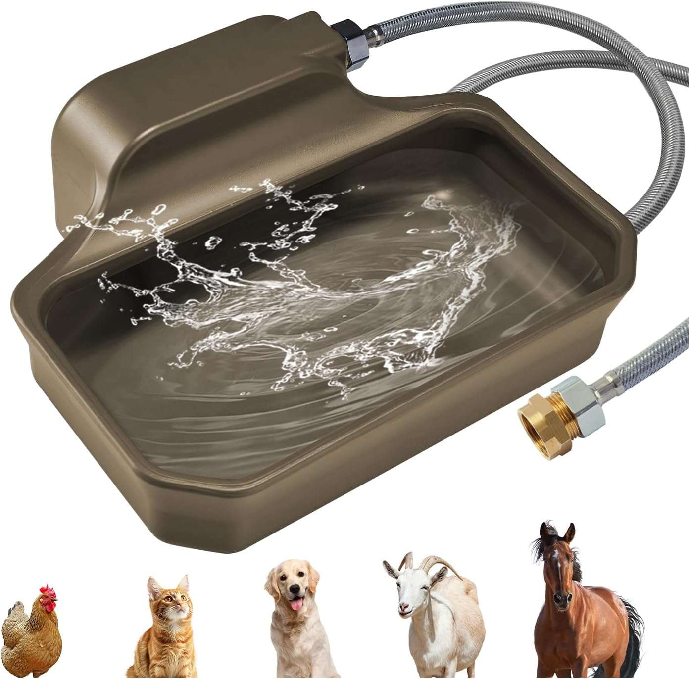 Bebedero automatico de exterior de 4 litros con conexion a manguera para perros y aves.