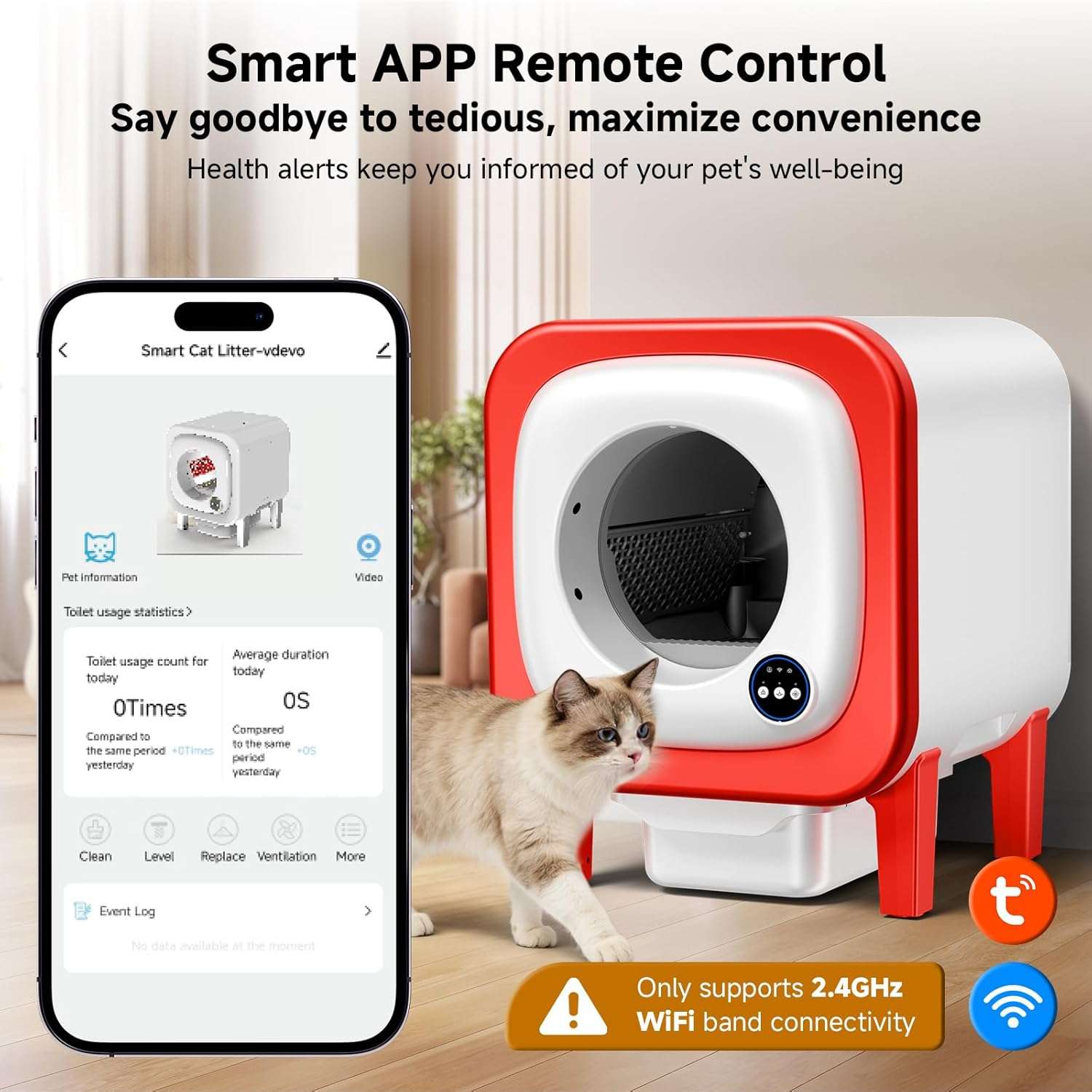 arenero automatico gatos autolimpiable wifi 70 litros 55x50x62 centimetros silencioso ideal para chile