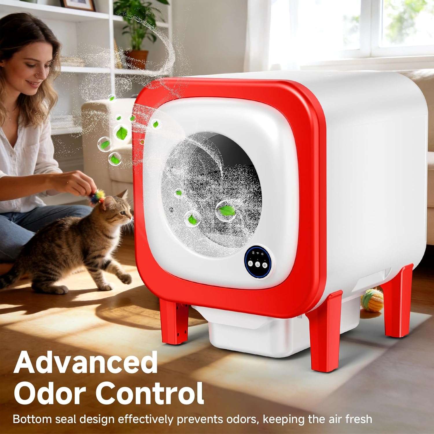 arenero automatico gatos autolimpiable wifi 70 litros 55x50x62 centimetros silencioso ideal para chile