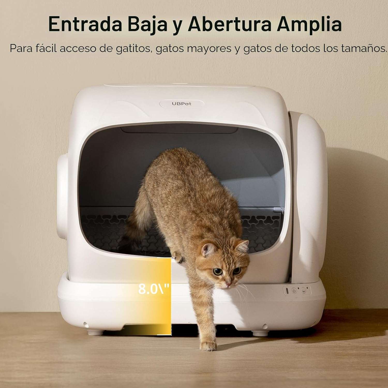 caja de arena automatica gatos autolimpiable 106 litros 63x51x57 centimetros control olores ideal para chile