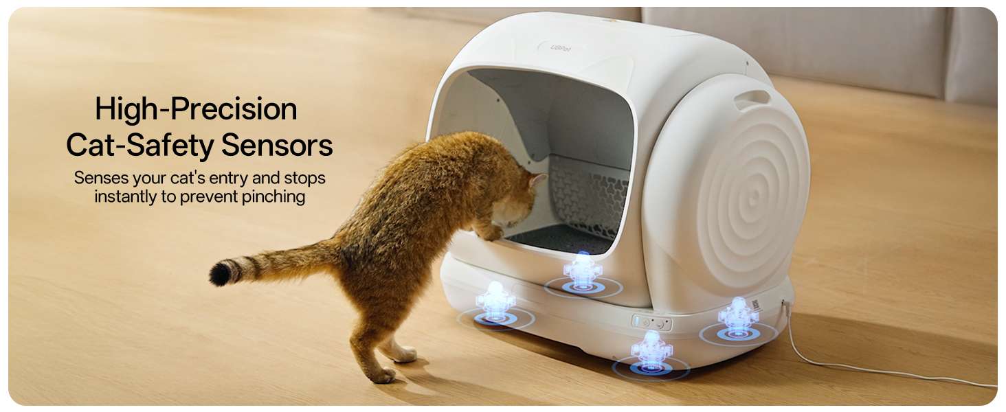 caja de arena automatica gatos autolimpiable 106 litros 63x51x57 centimetros control olores ideal para chile