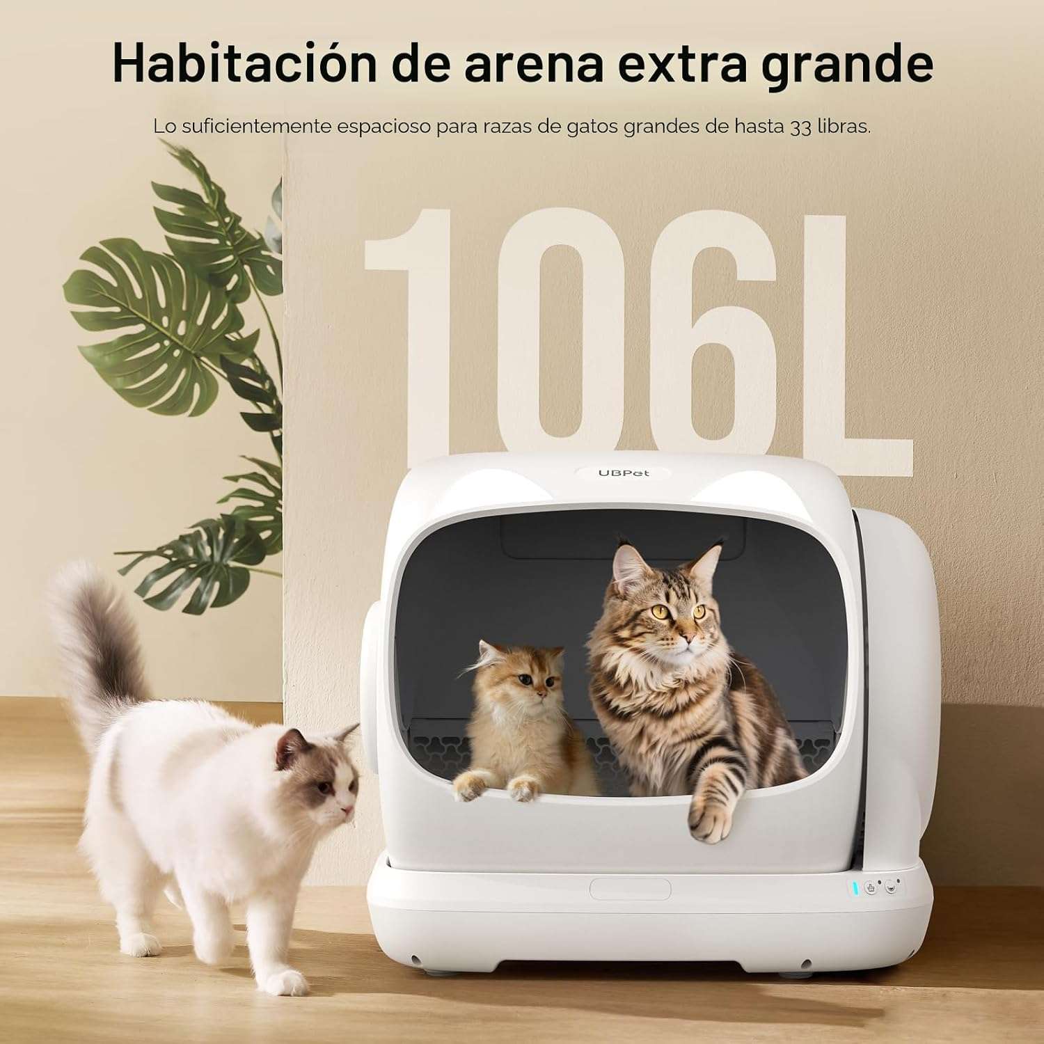 Caja De Arena Automatica 106 Litros - Control Inteligente De 63x51x57 Cm - Imagen 9