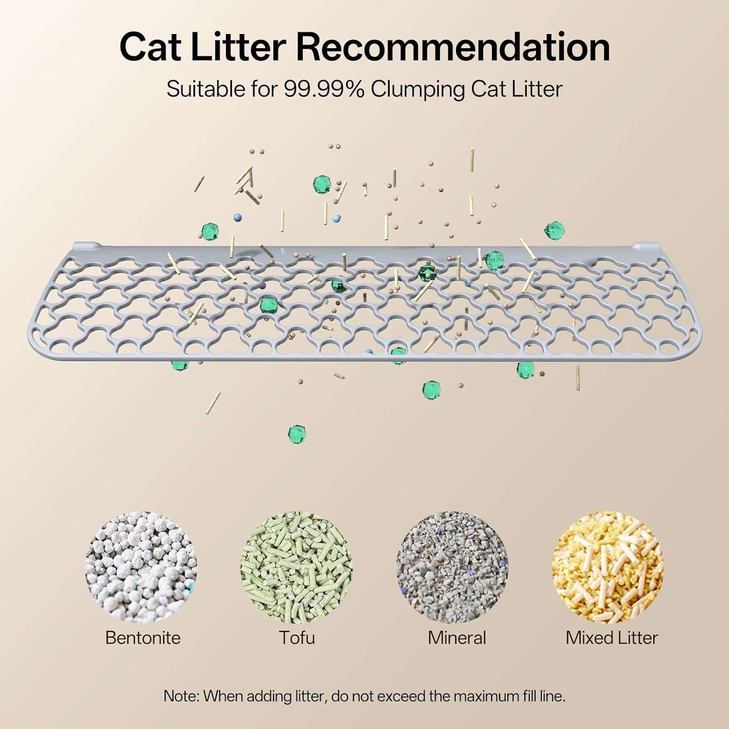 caja de arena automatica gatos autolimpiable 106 litros 63x51x57 centimetros control olores ideal para chile