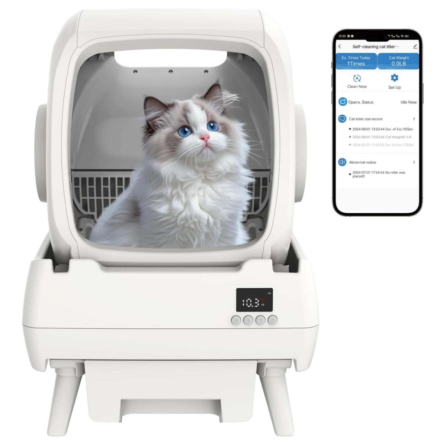 inodoro automatico felinos litera inteligente 38x52x52 centimetros lavable ideal para chile