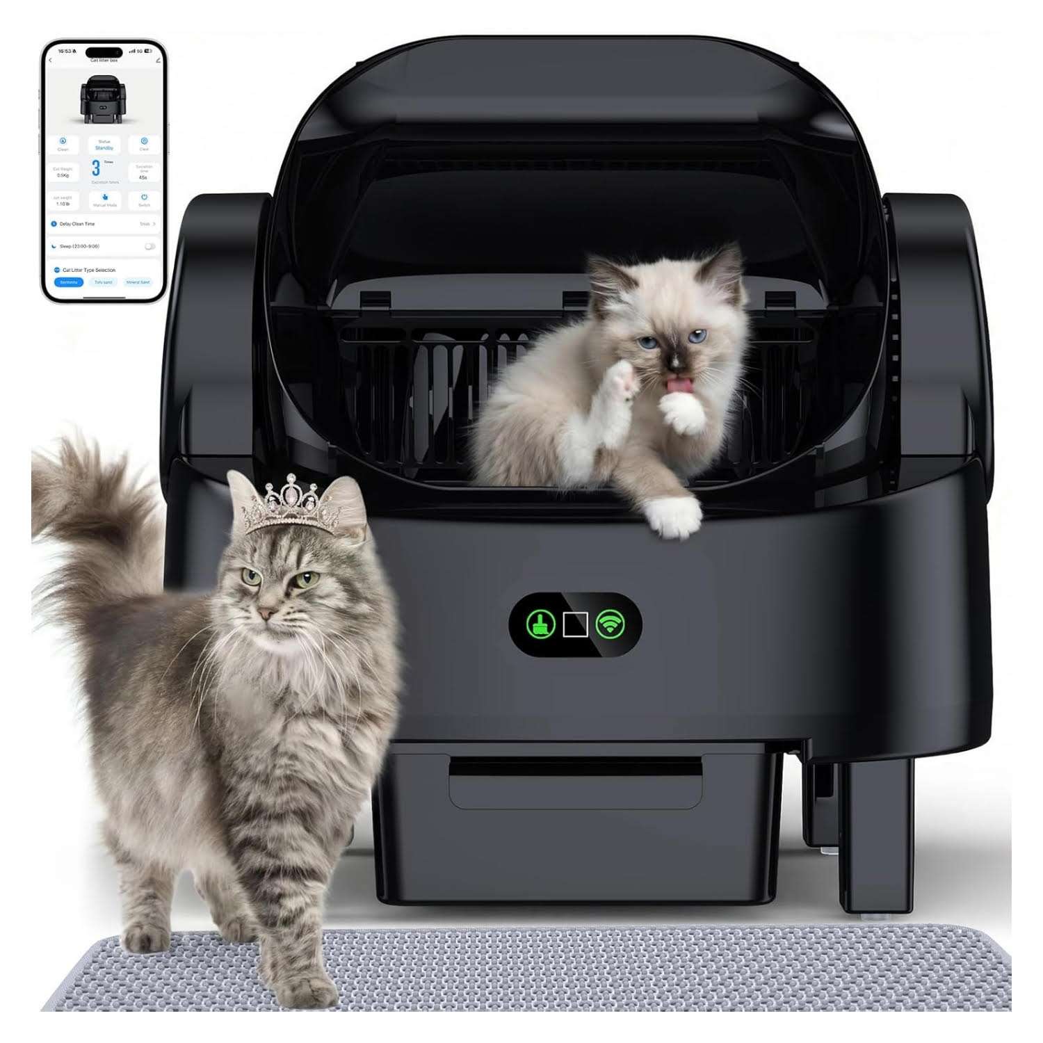 baño automatico gatos abierto electrico 48x39x48 centimetros 10 litros ideal para chile