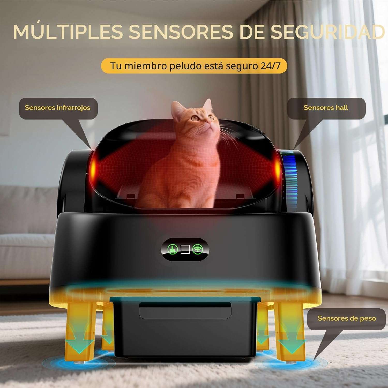 baño automatico gatos abierto electrico 48x39x48 centimetros 10 litros ideal para chile