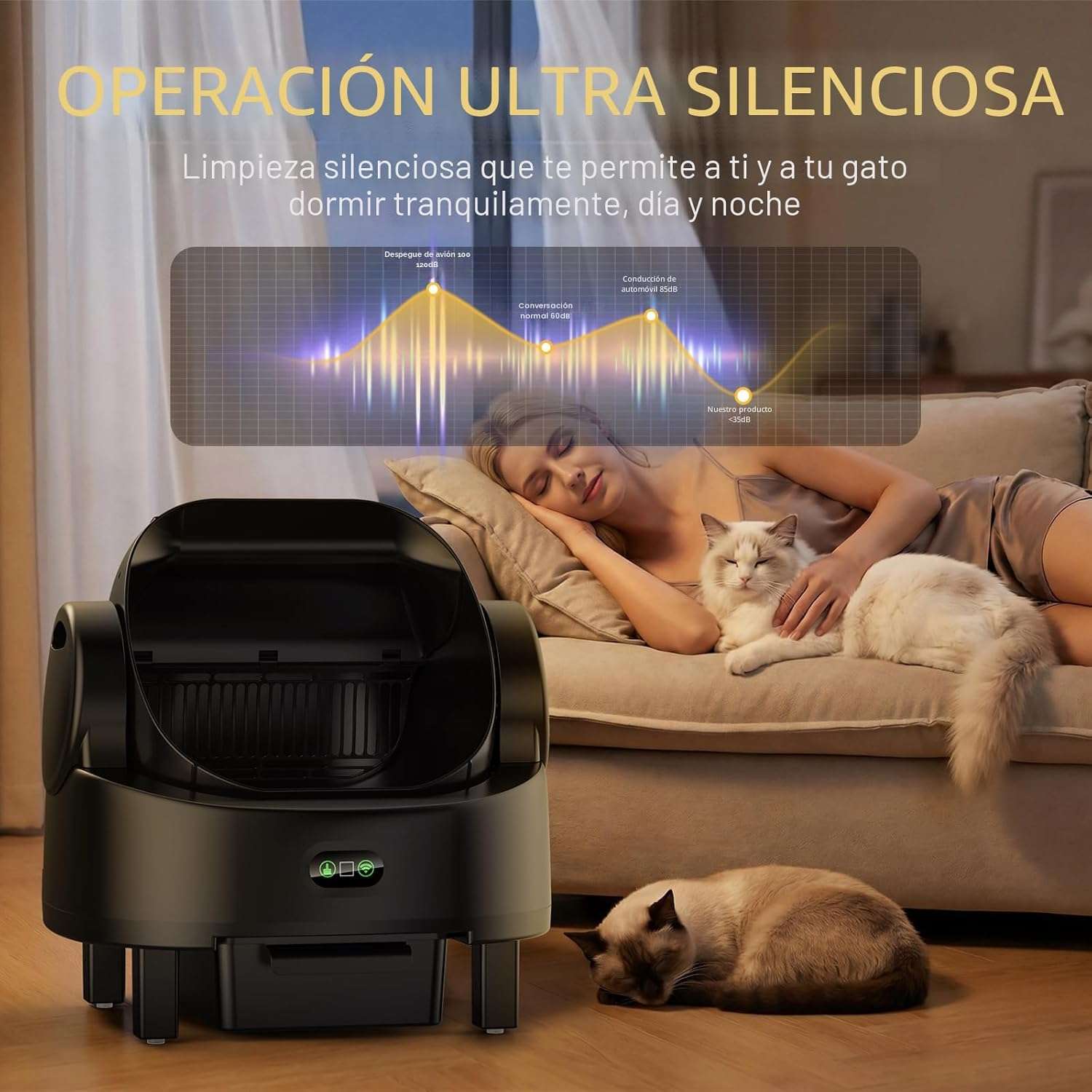 baño automatico gatos abierto electrico 48x39x48 centimetros 10 litros ideal para chile