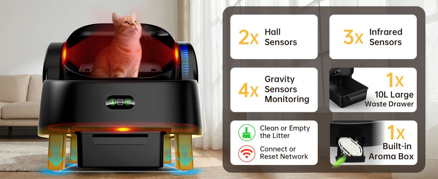 baño automatico gatos abierto electrico 48x39x48 centimetros 10 litros ideal para chile