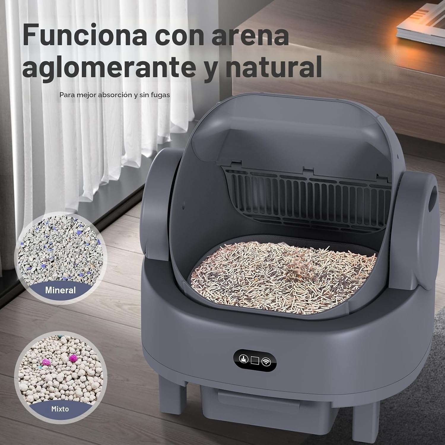 baño automatico gatos abierto electrico 48x40x48 centimetros bolsas alfombra ideal para chile