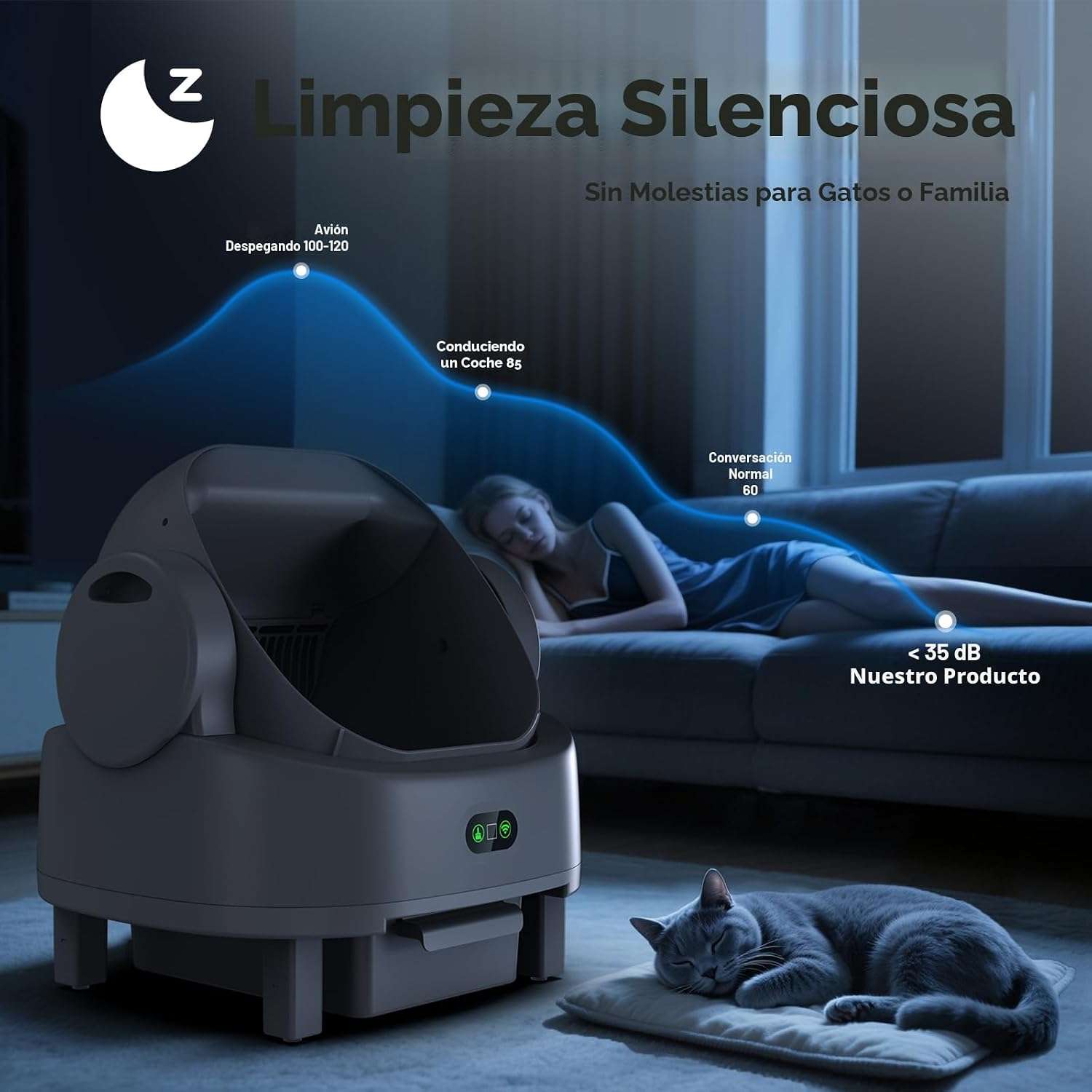 baño automatico gatos abierto electrico 48x40x48 centimetros bolsas alfombra ideal para chile