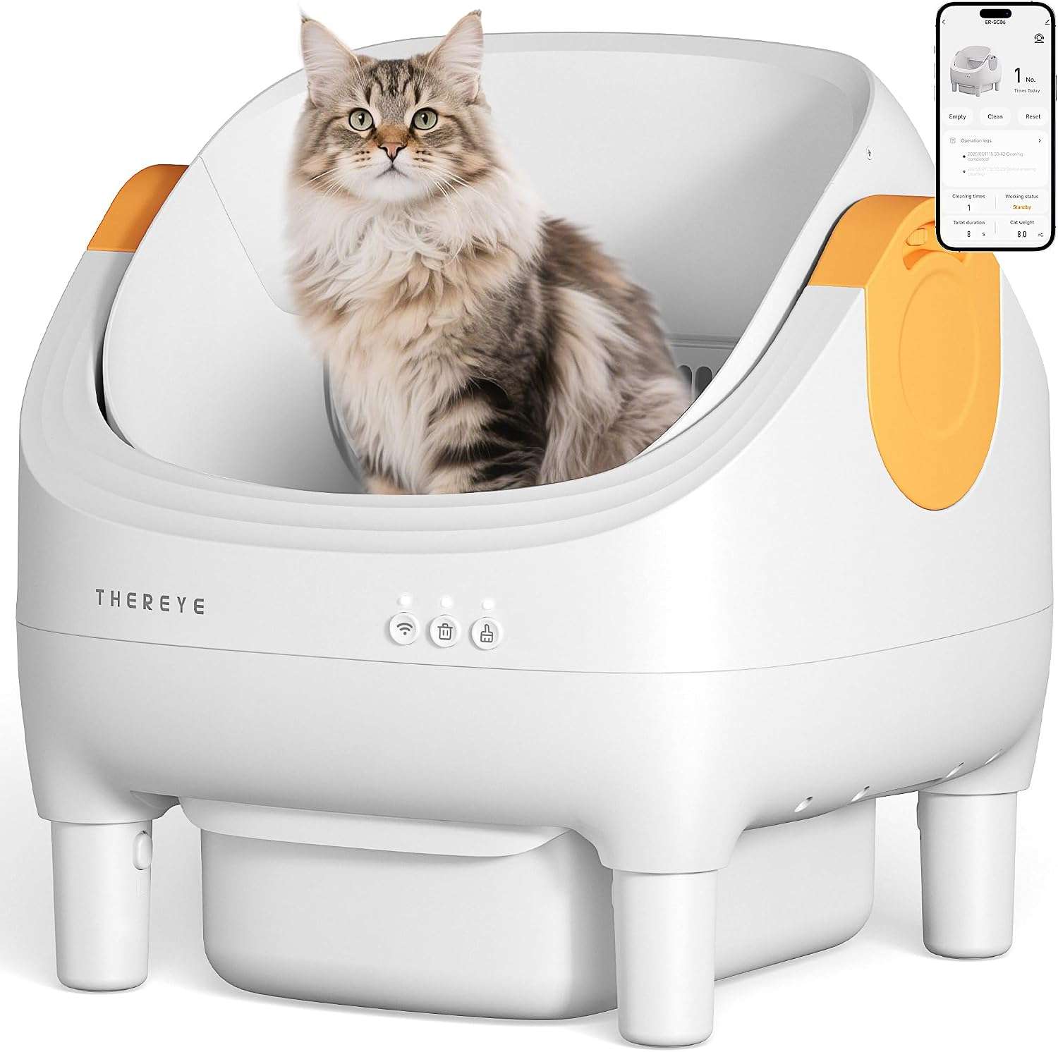 caja de arena autolimpiante abierta inteligente para gatos con sensores de seguridad y control por aplicación