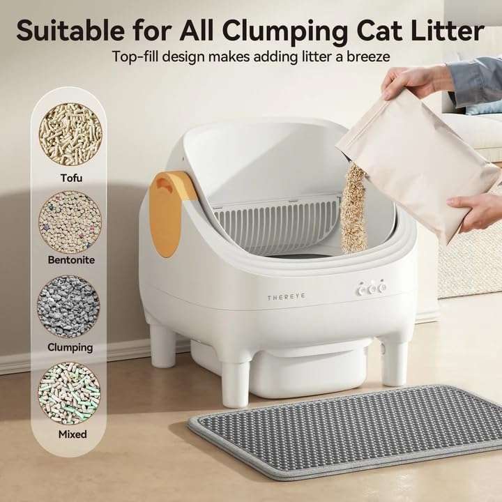 caja de arena autolimpiante abierta inteligente para gatos con sensores de seguridad y control por aplicación