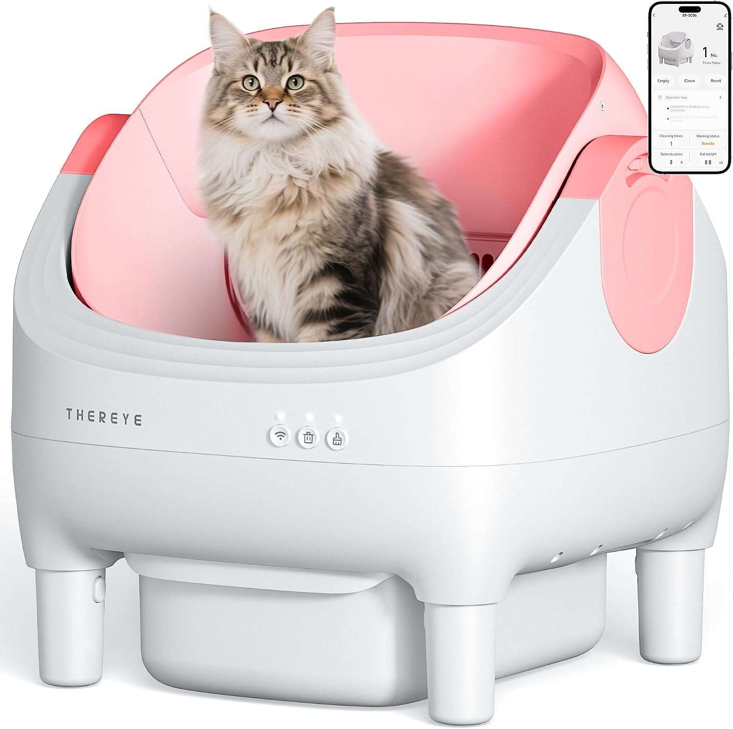 caja de arena autolimpiante abierta inteligente para gatos con sensores de seguridad y control por aplicación