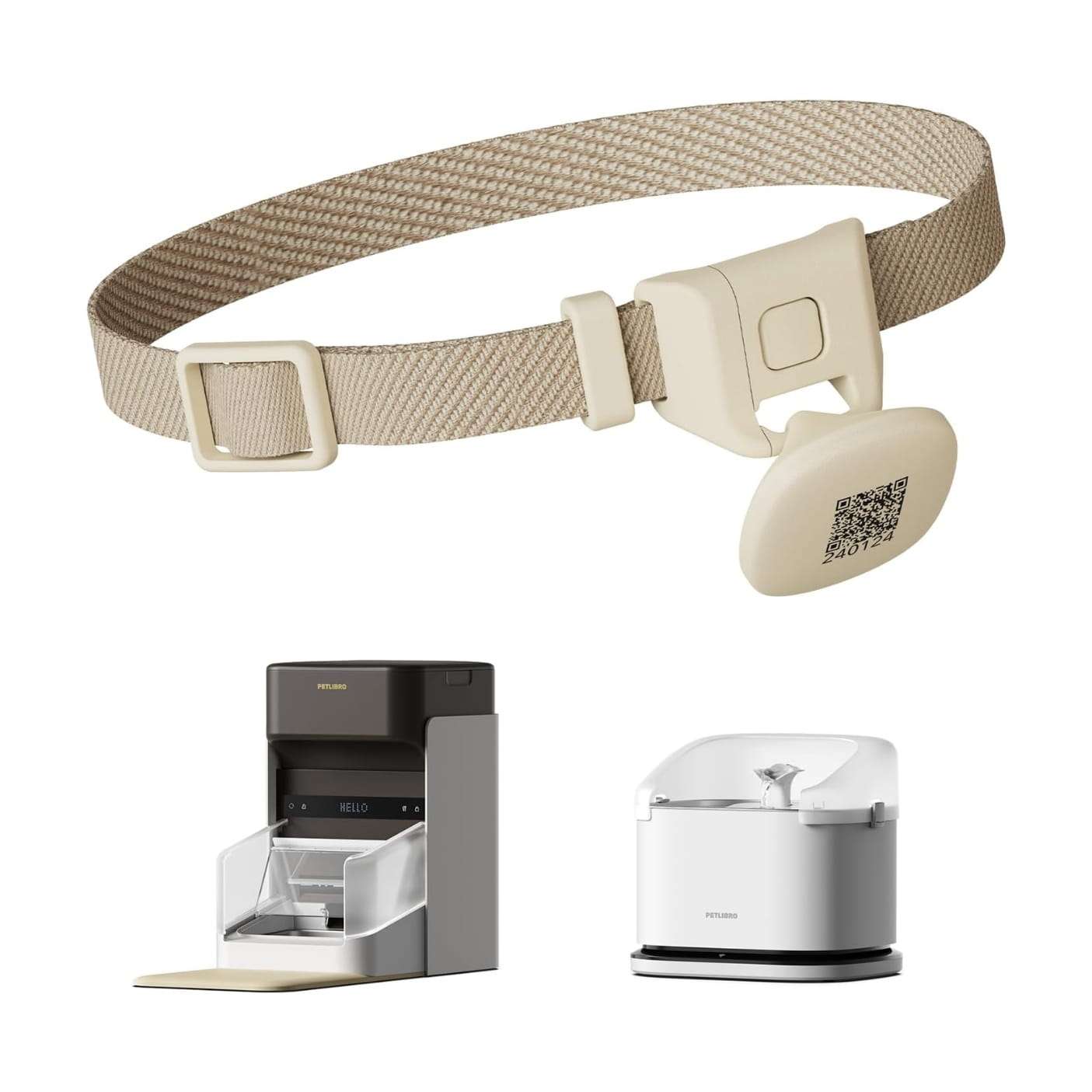 Collar inteligente con sensor RFID y codigo QR de 5 gramos para comederos y bebederos de mascotas