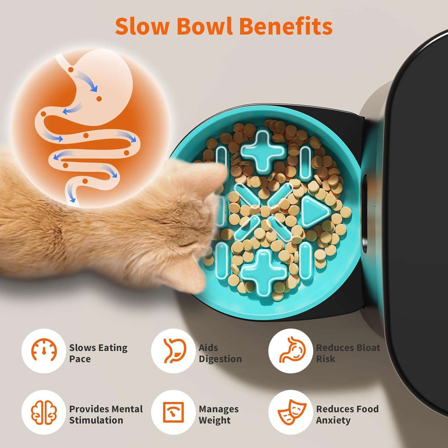 Comedero Doble Automático Inteligente con Control de aplicación para Mascotas Wifi 2.4G/5G 1.5 KG - Imagen 3