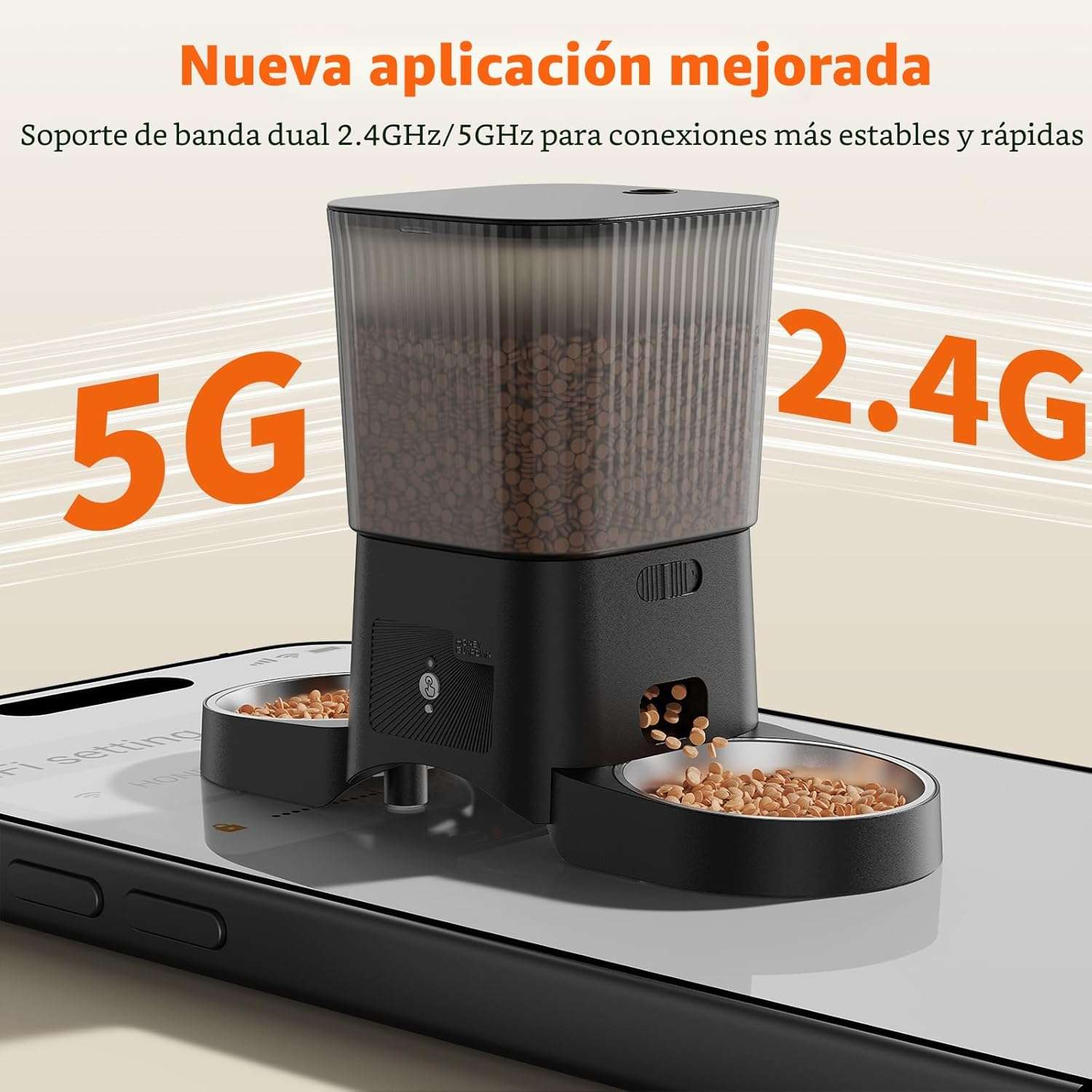 Comedero Doble Automático Inteligente con Control de aplicación para Mascotas Wifi 2.4G/5G 1.5 KG - Imagen 4
