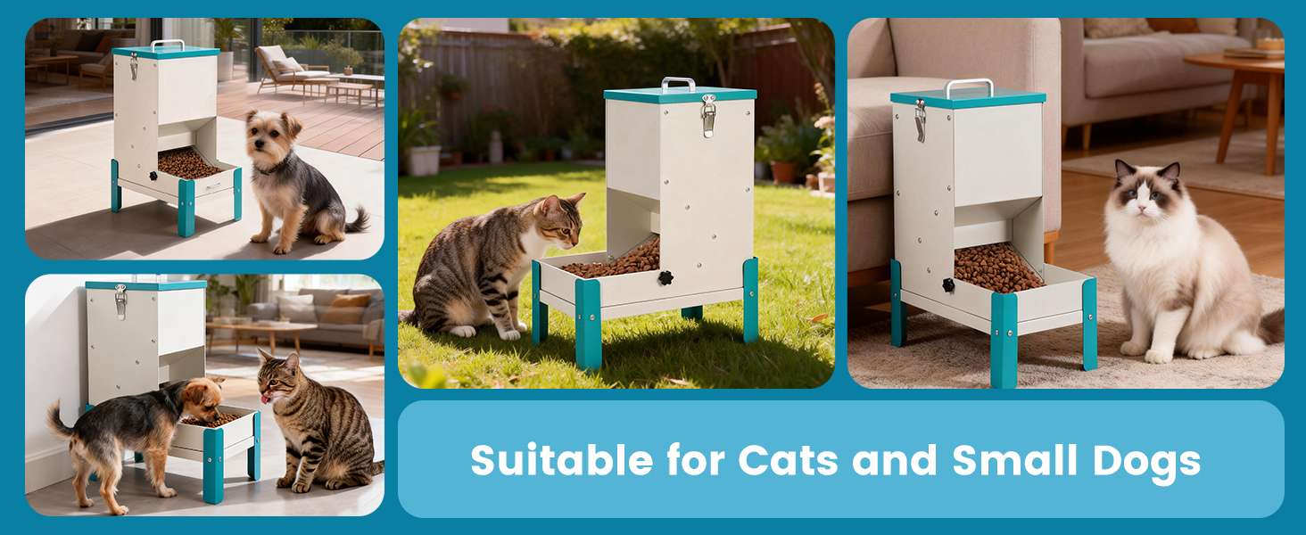 Comedero automatico por gravedad de 5 kilos y 35 por 20 por 35 centimetros para perros y gatos