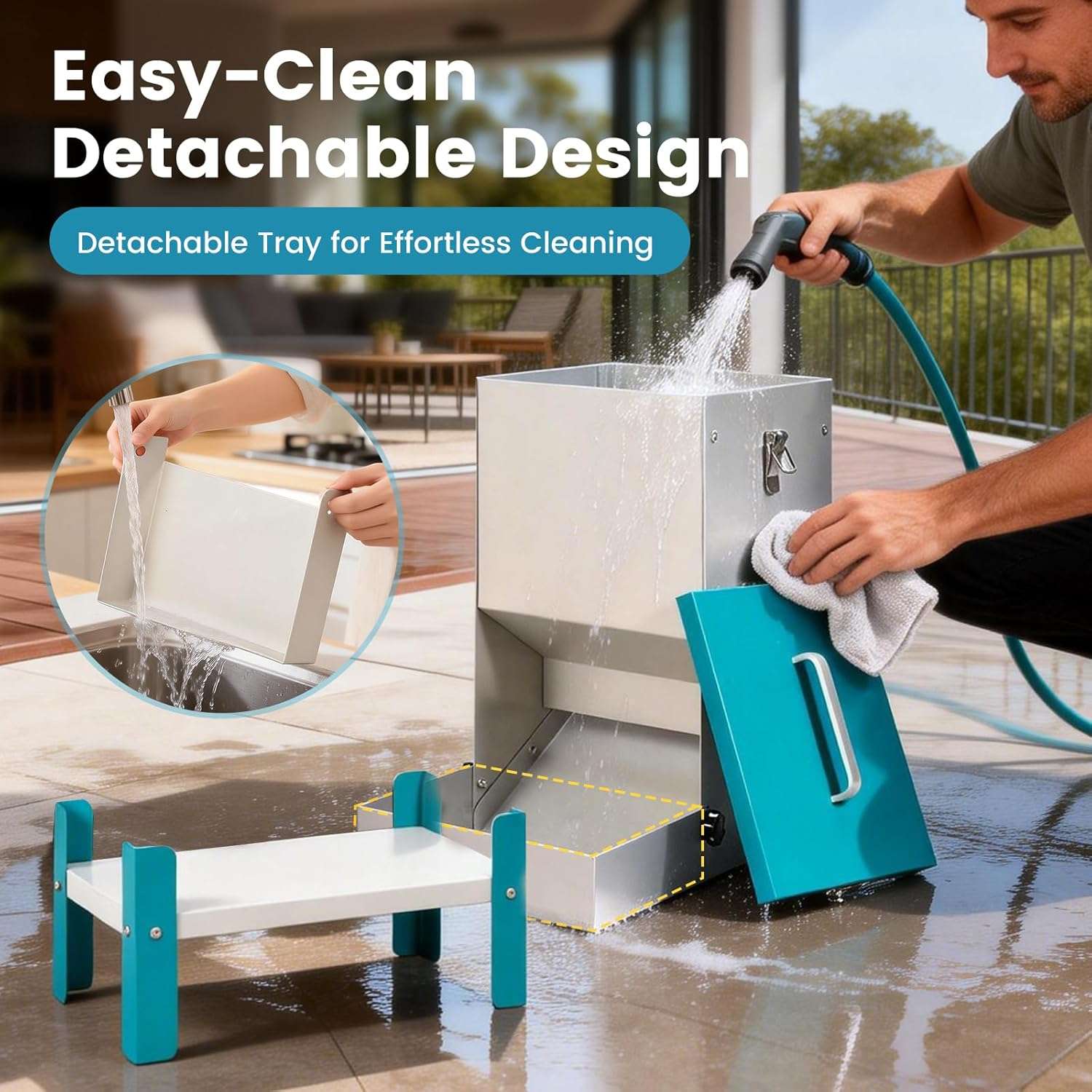 Comedero automatico por gravedad de 5 kilos y 35 por 20 por 35 centimetros para perros y gatos