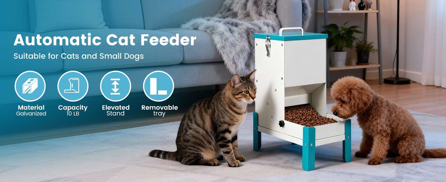 Comedero automatico por gravedad de 5 kilos y 35 por 20 por 35 centimetros para perros y gatos