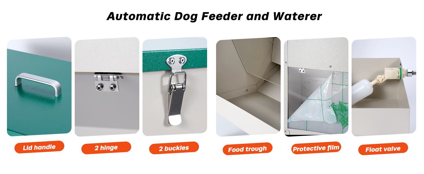 Comedero y Bebedero Automático 17 Kilos Comida y 6 Litros Agua para Perros Grandes en Exterior - Imagen 12