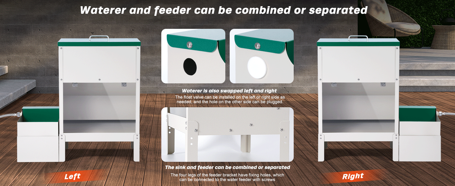 Comedero y bebedero automatico doble de metal con capacidad de 17 kilos de comida y 6 litros de agua para perros grandes en exterior