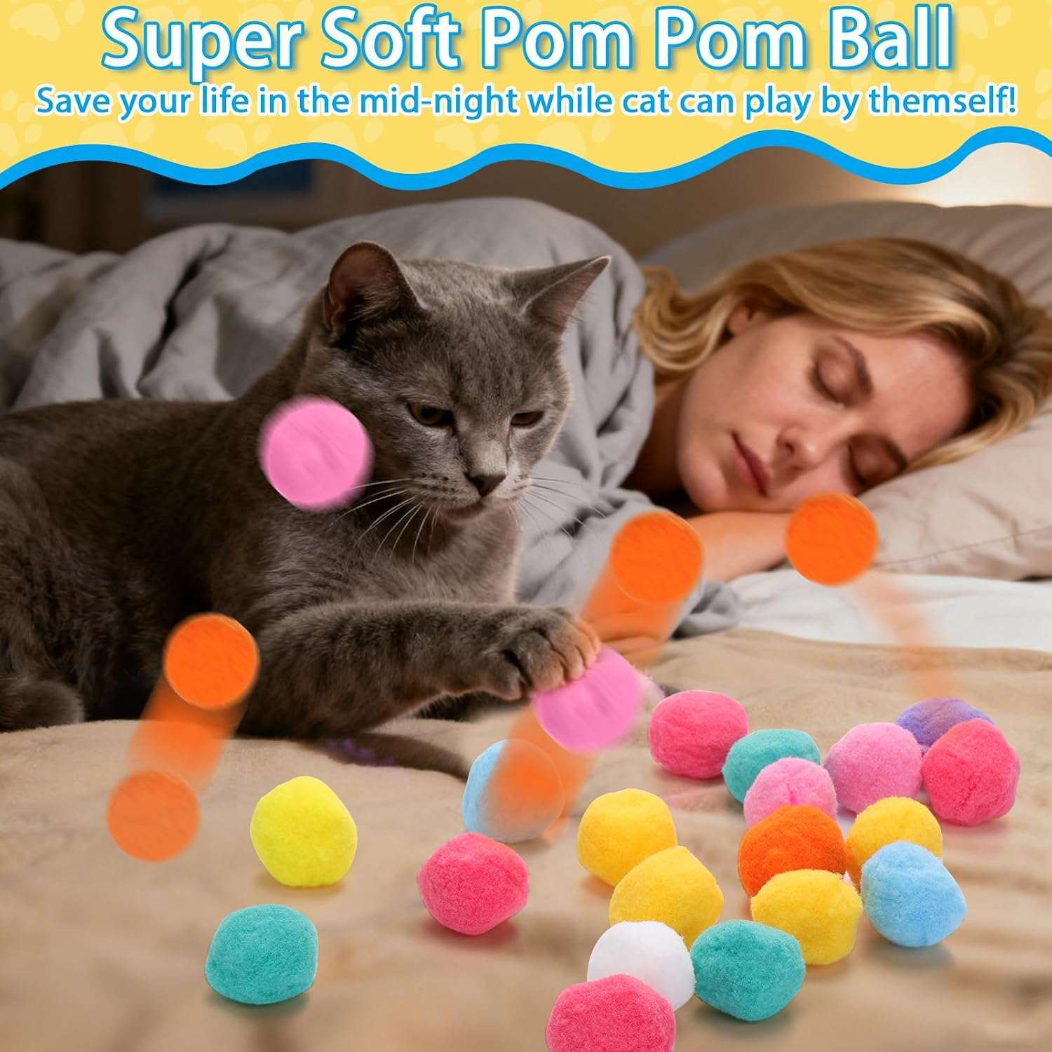 bolas gatos 100 pompones felpa juguete interactivo interior chile