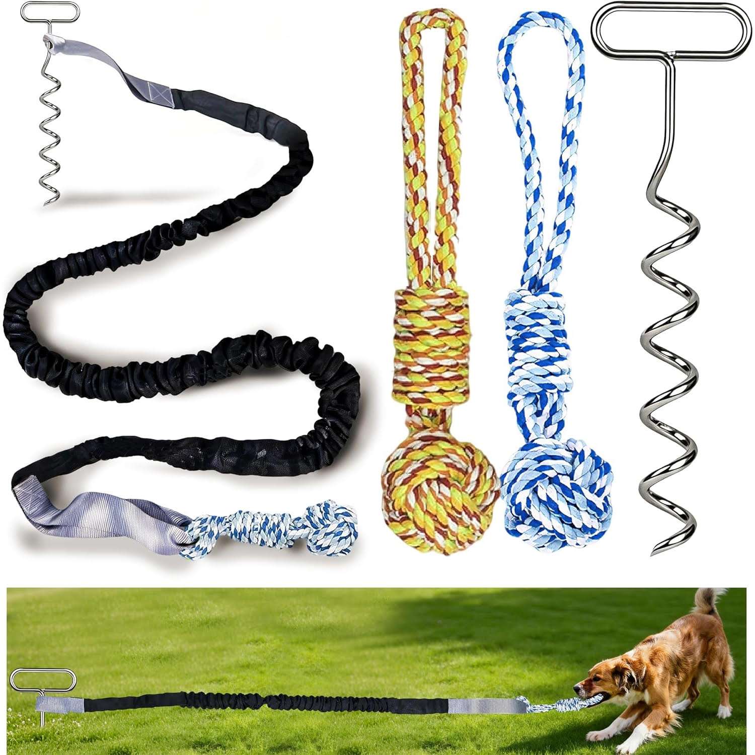 juego interactivo exterior perros estaca cuerda elastica bolas algodon ideal para chile