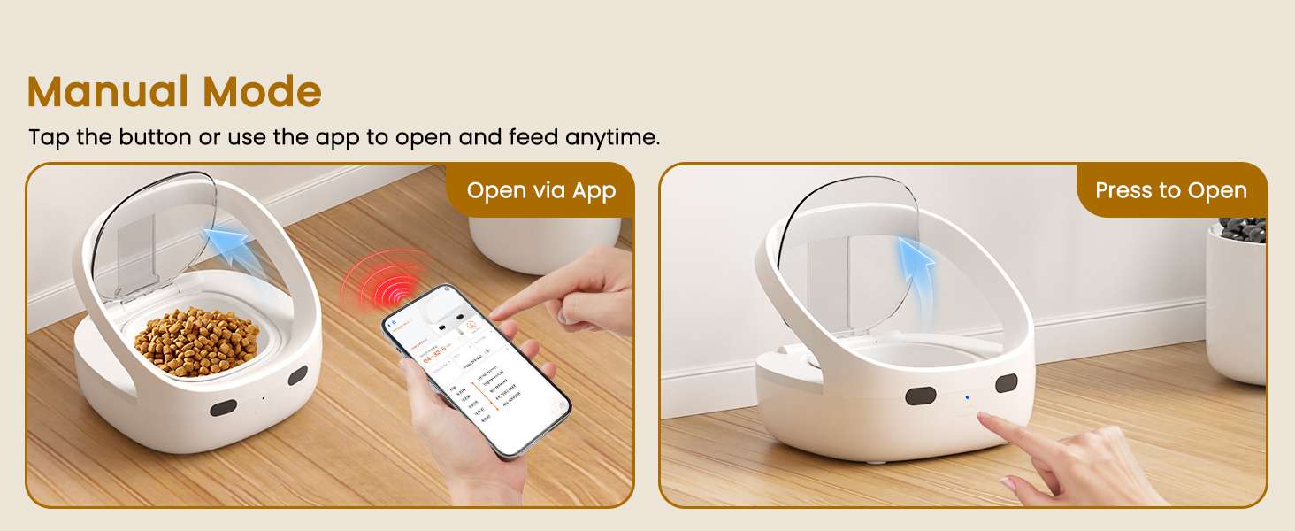 Comedero automatico selectivo con sensor de collar y compartimento de hielo para comida humeda de mascotas