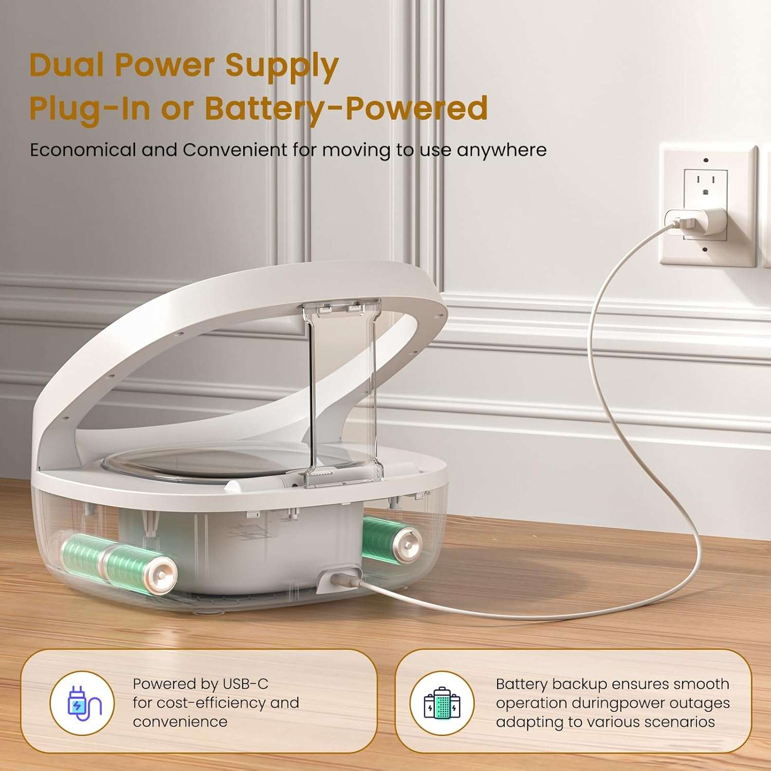 Comedero automatico selectivo con sensor de collar y compartimento de hielo para comida humeda de mascotas