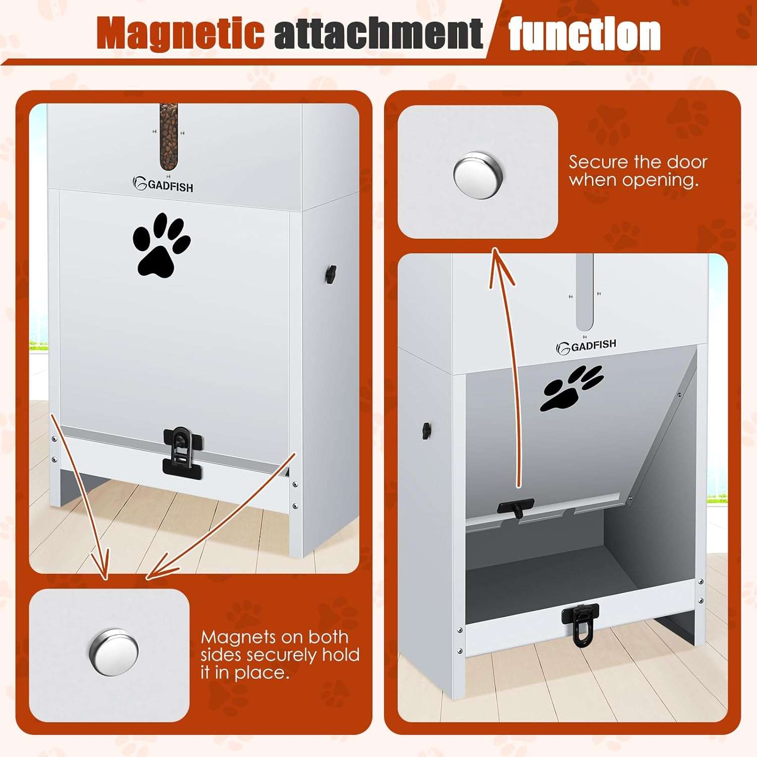 Comedero automatico de acero de 27 kilos con cerradura y ventana transparente para perros grandes en exterior