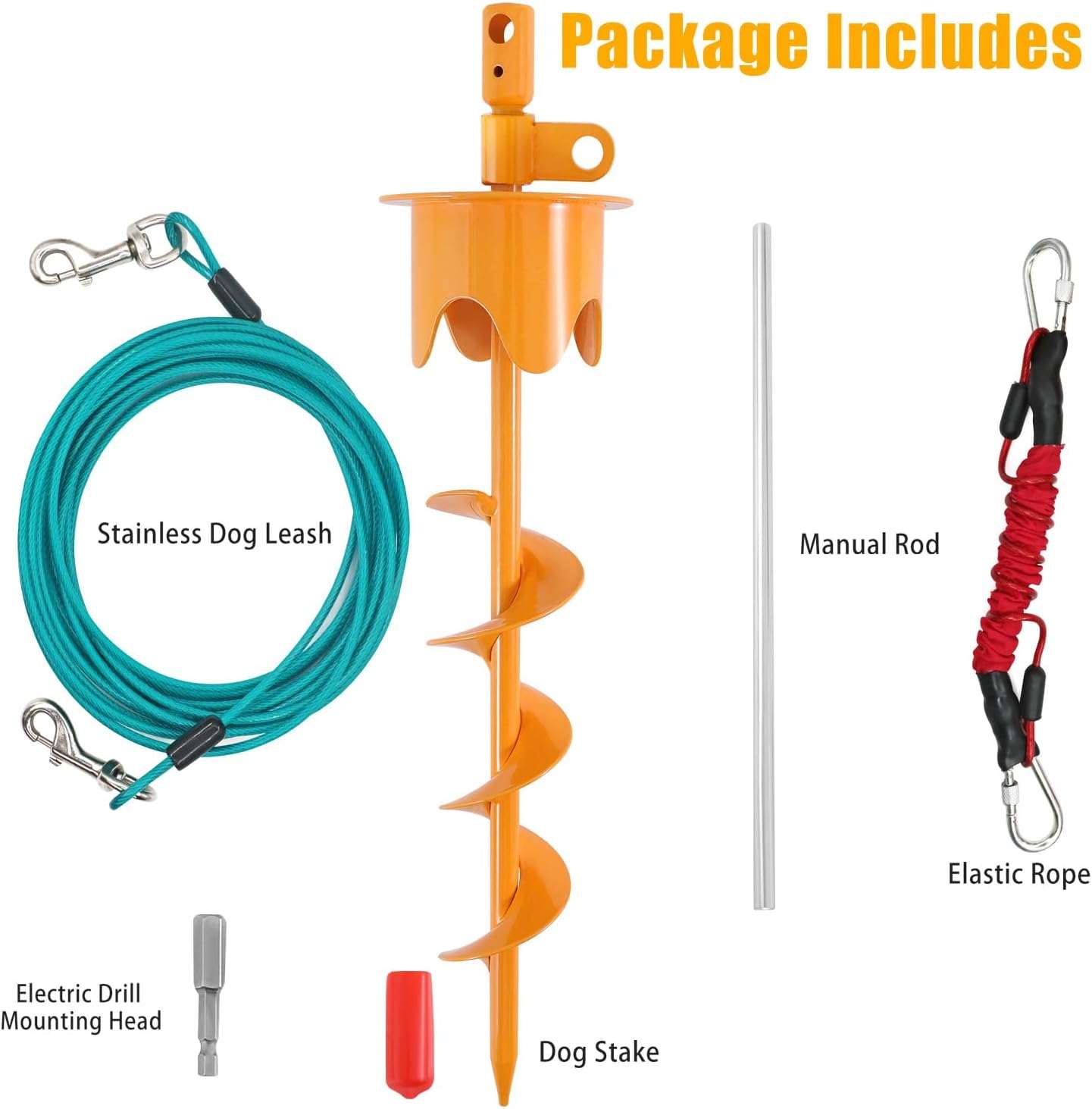 estaca amarre perros grandes exterior resistente acero 158 kilos 43 centimetros ideal para patios en chile