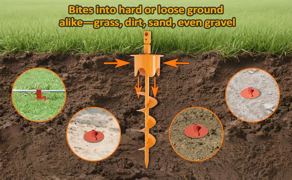 estaca amarre perros grandes exterior resistente acero 158 kilos 43 centimetros ideal para patios en chile