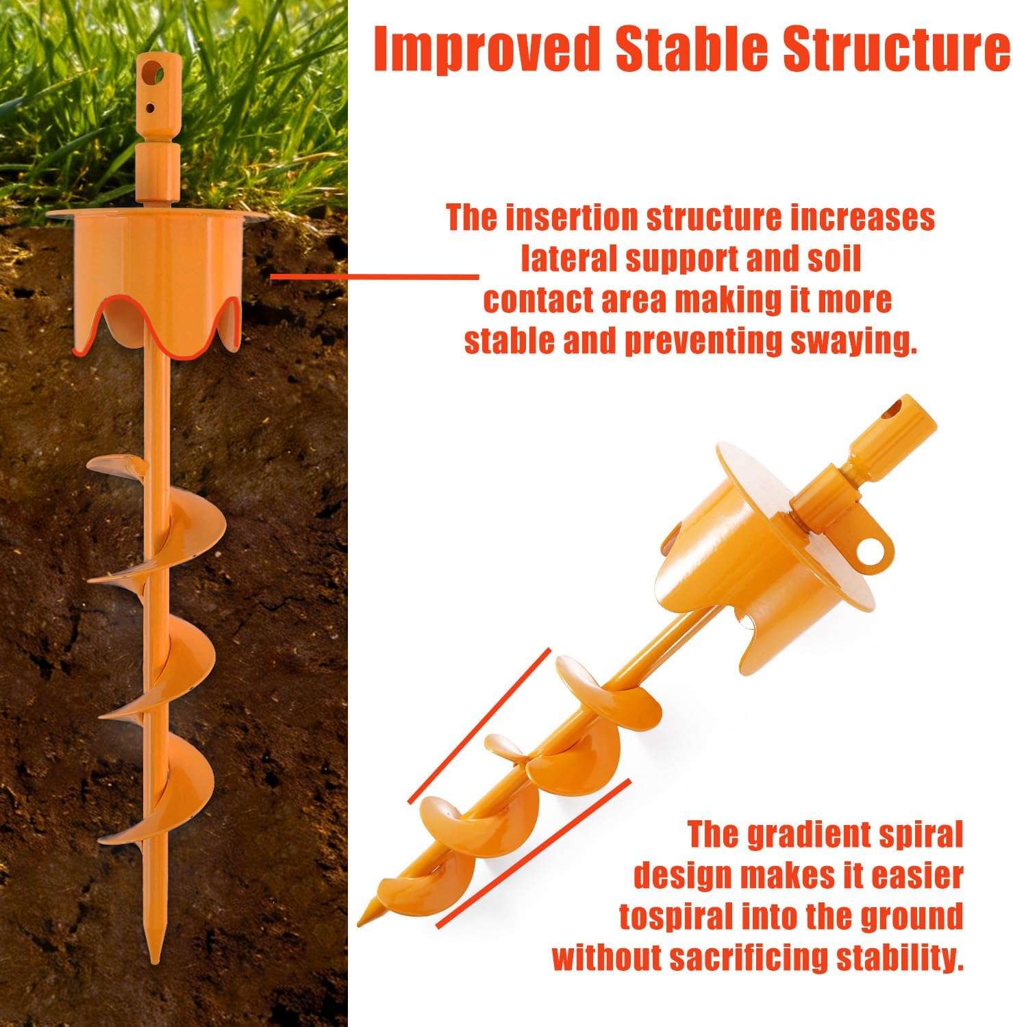 estaca amarre perros grandes exterior resistente acero 158 kilos 43 centimetros ideal para patios en chile