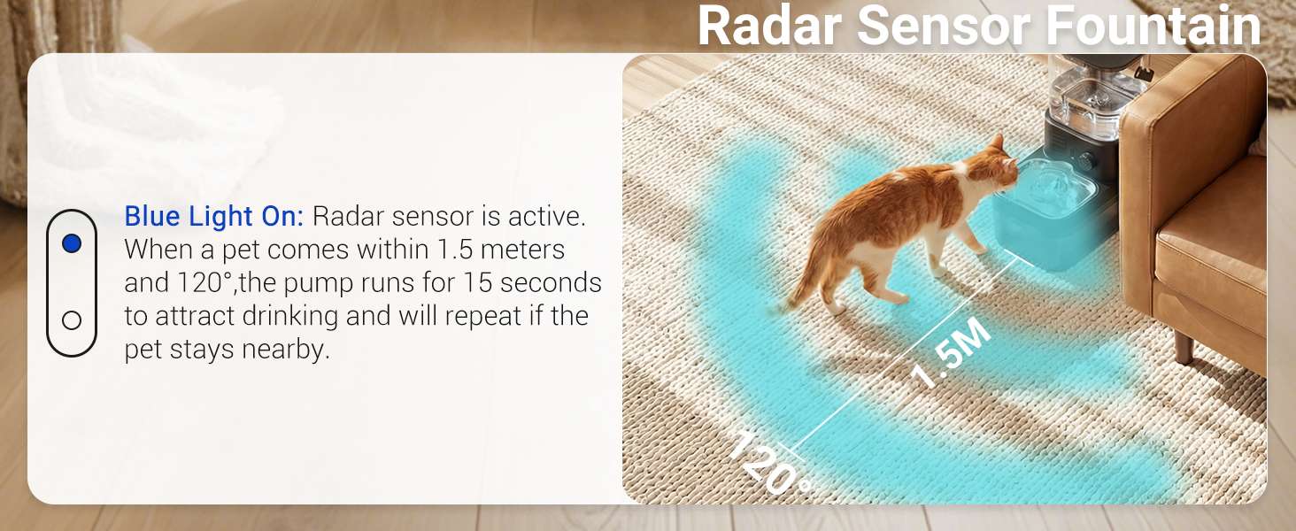 Fuente de agua inalambrica sin filtro de 3 litros con sensor de movimiento y bateria para mascotas