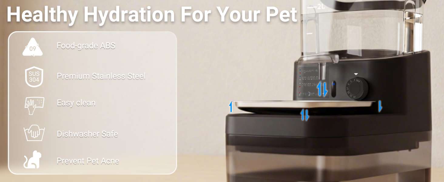 Fuente de agua inalambrica sin filtro de 3 litros con sensor de movimiento y bateria para mascotas
