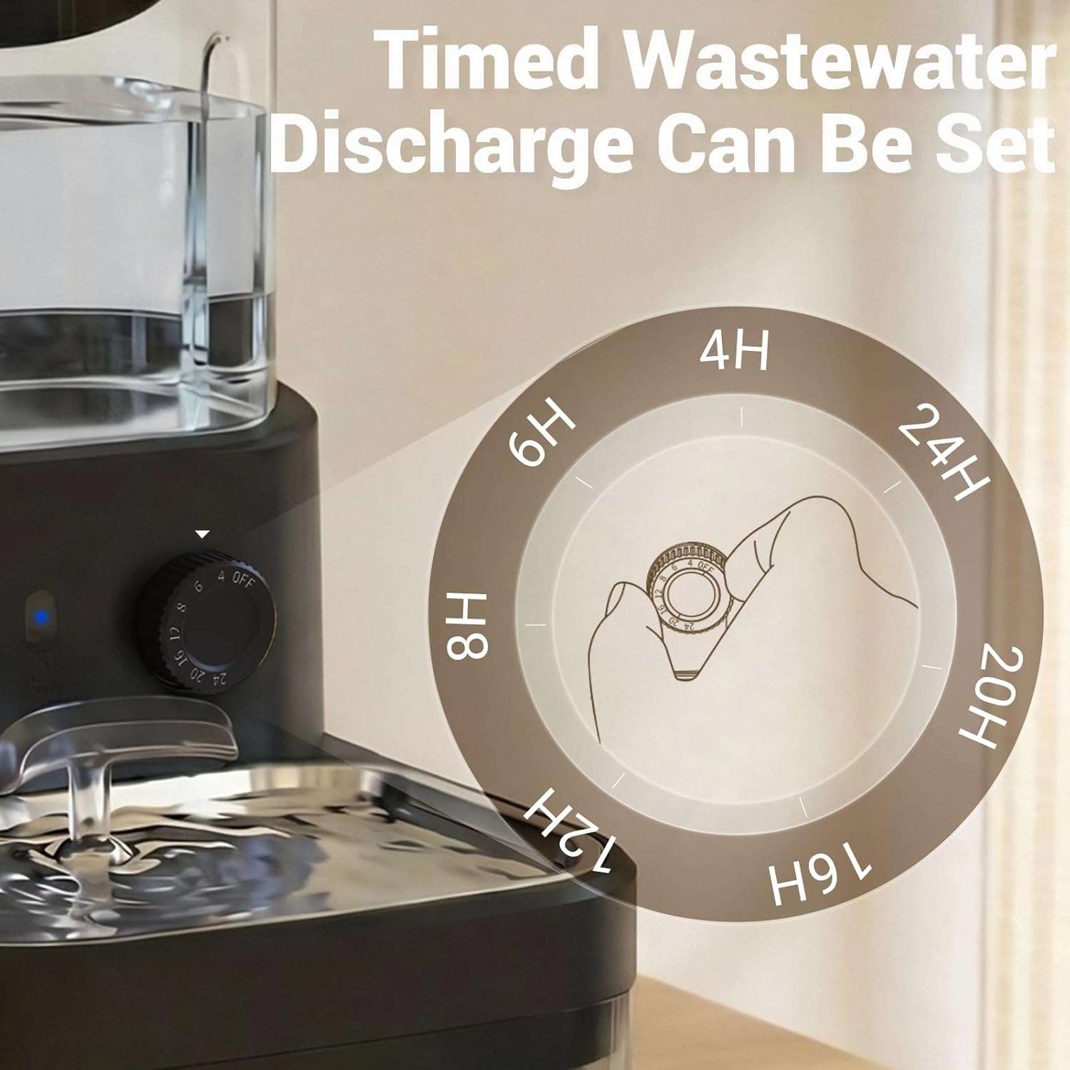 Fuente de Agua Inalambrica de 3 Litros sin Filtro con Sensor y Bateria para Mascotas - Imagen 8