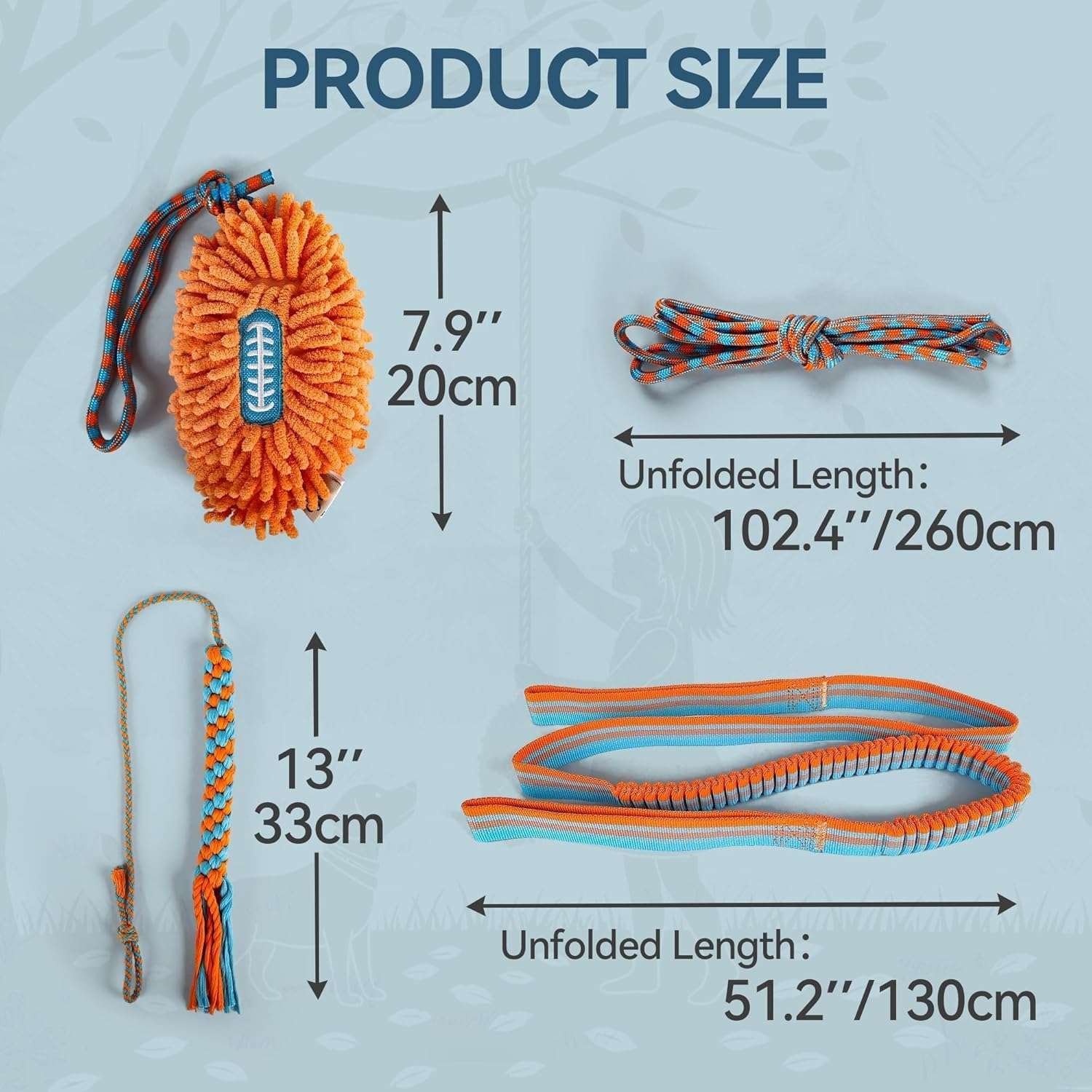 juguete colgante para perros cuerda elastica 238 centimetros ideal para jugar al aire libre en chile