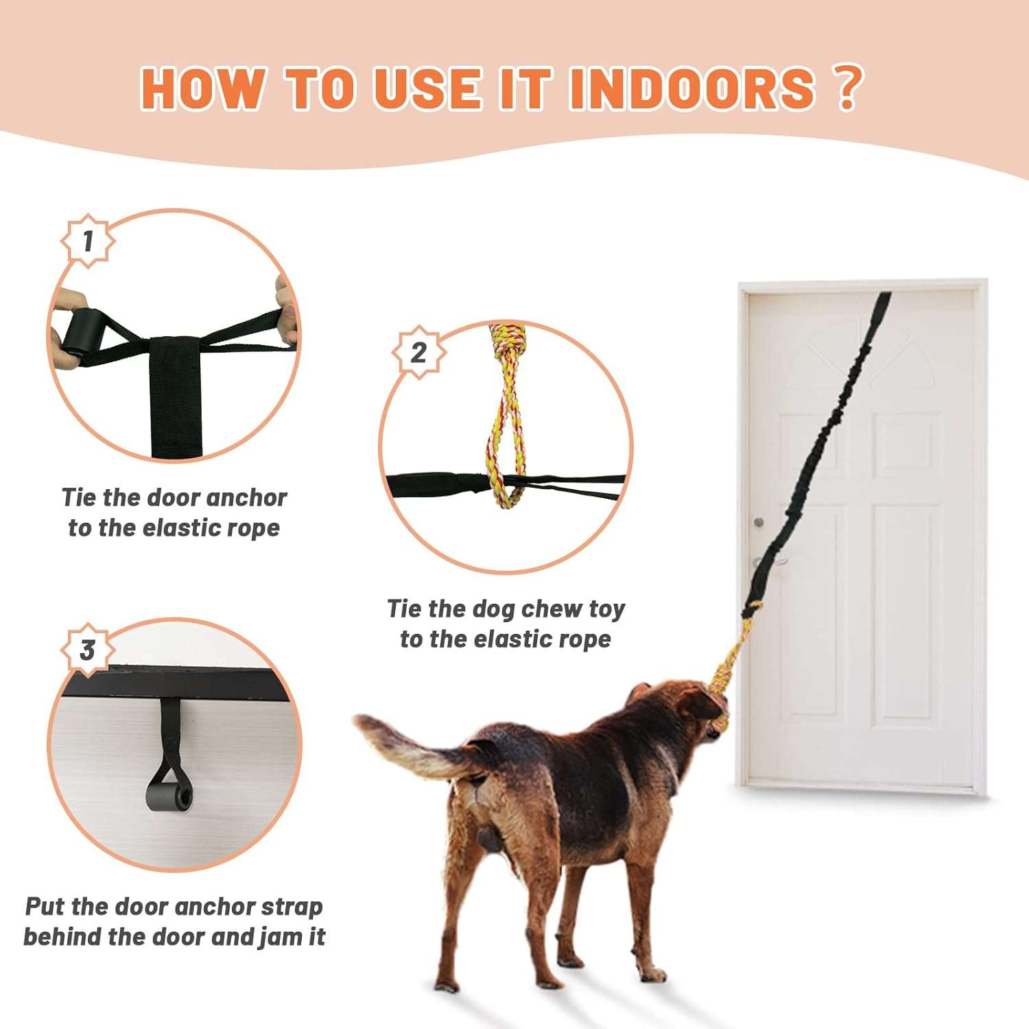 juguete colgante perro interior exterior cuerda elastica 260 centimetros ideal para mascotas en chile