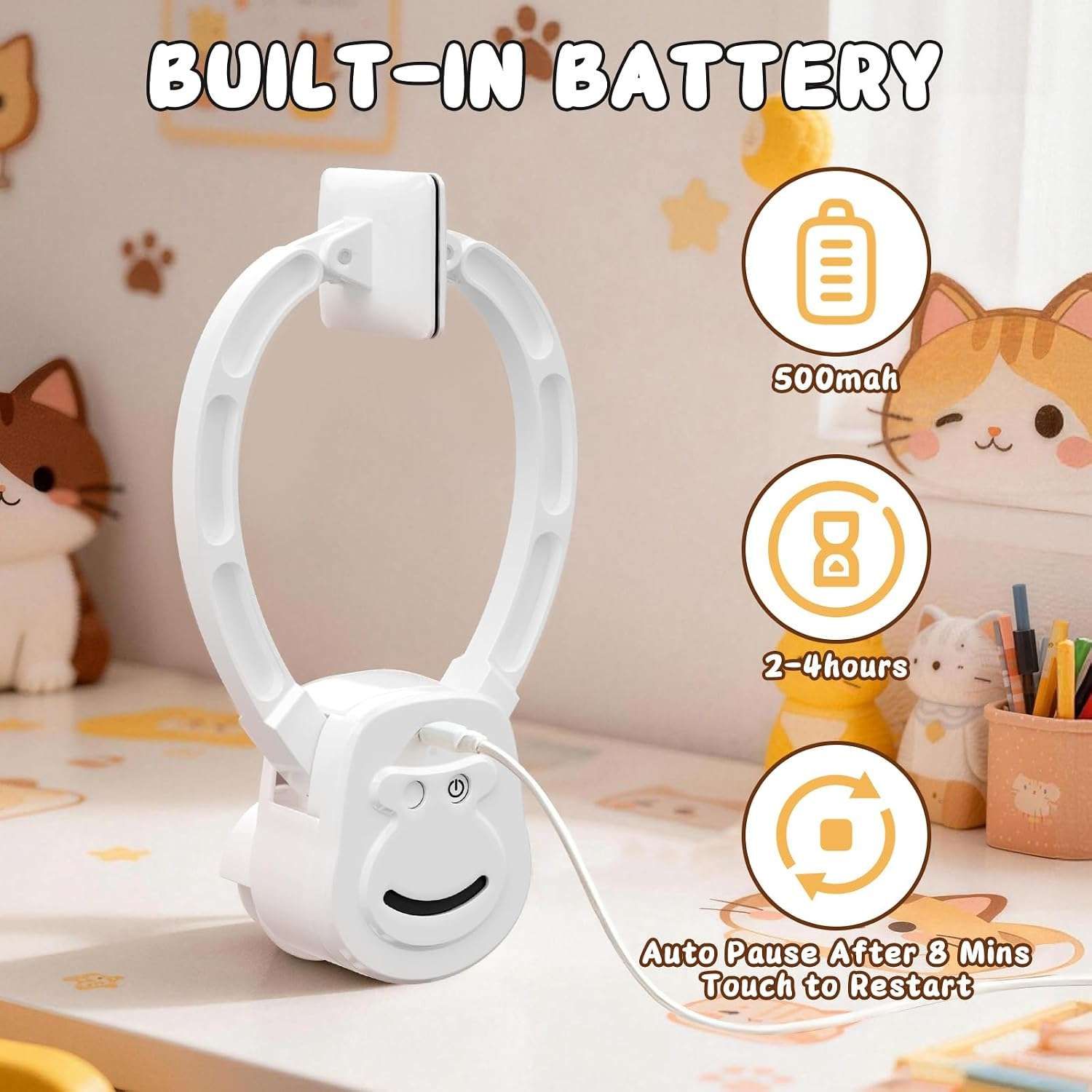 juguete interactivo colgante automático para gatos con rotación de 360 grados y cuerda elástica