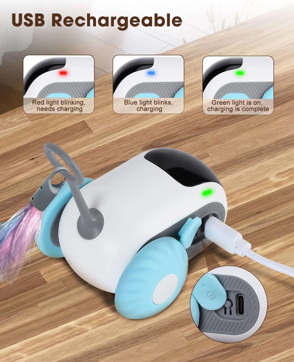 juguete inteligente interactivo con control remoto y doble velocidad para gatos de interior AIPERRO