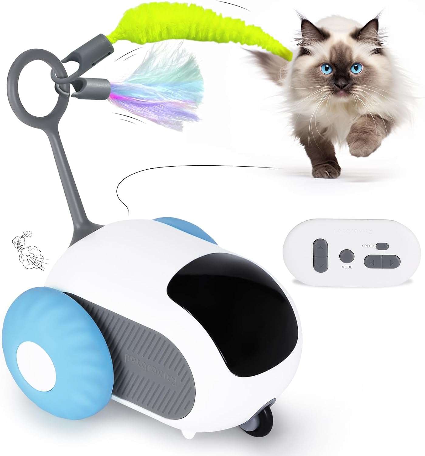 juguete inteligente interactivo con control remoto y doble velocidad para gatos de interior AIPERRO