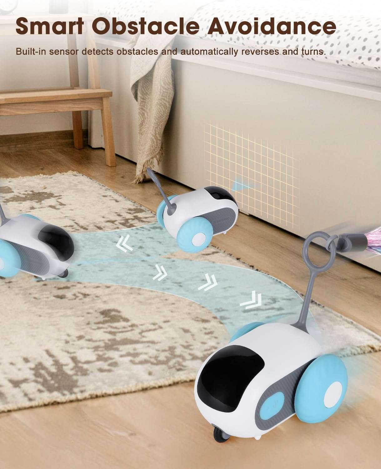 juguete inteligente interactivo con control remoto y doble velocidad para gatos de interior AIPERRO